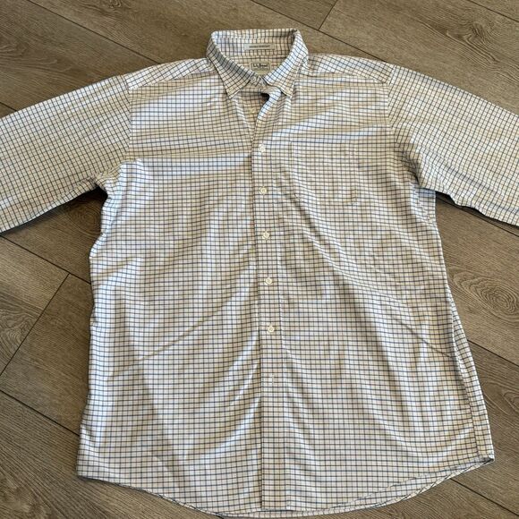 LL Bean Mens 17-36 Long Sleeve Button Down Plaid Wrinkle Resistant Shirts - Picture 2 of 8